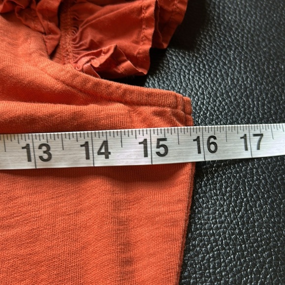 Nation Everleigh Frilly Dress Cayenne Red Orange poplin flutter sleeve Sz XS - Picture 14 of 14